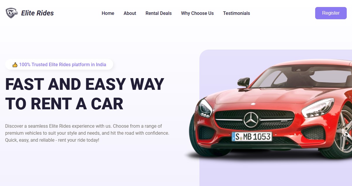 Elite Rides - Car Rental Website